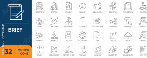 Tableau sur toile Brief Icon Set