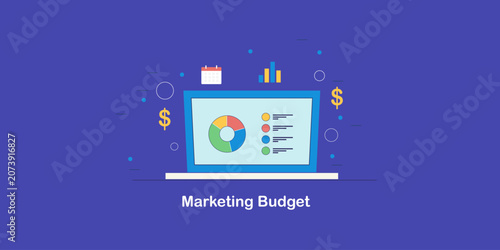 Obraz na płótnie Enterprise marketing budget dashboard with allocation breakdown and analytical insights