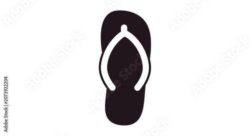 Canvastavla Black flip flop sandal icon top view