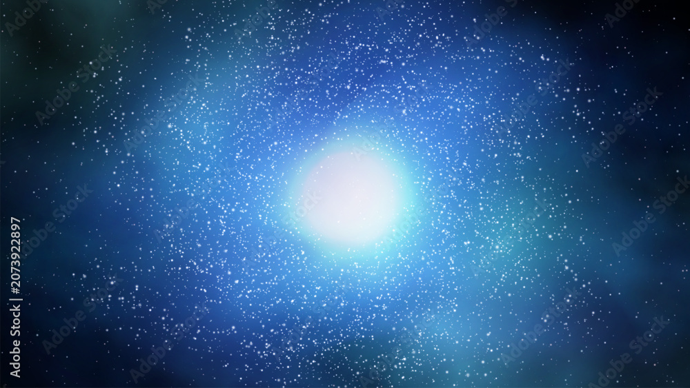 Fototapeta premium Colorful Nebula Galaxy Starfield Space Background With Cosmic Dust Clouds. Cosmic background featuring a glowing blue and purple nebula surrounded by countless stars across deep space