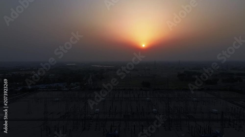 sunset over the city
