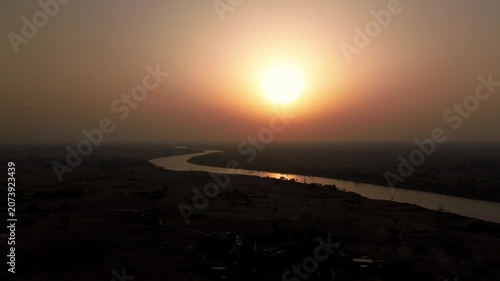 sunset over the river