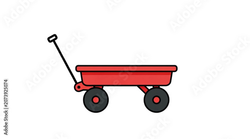 Classic red wagon toy cart for kids transport and play
