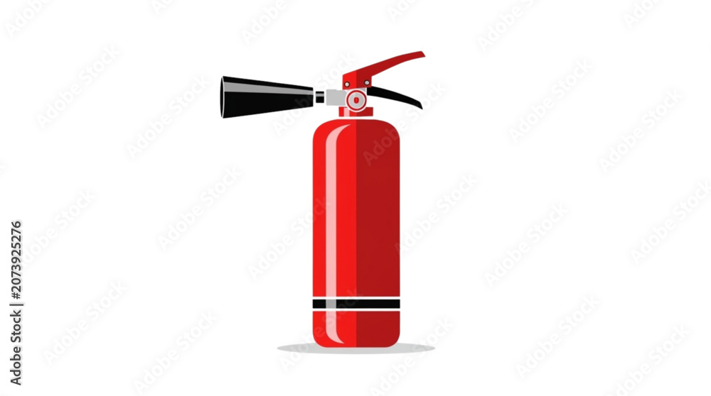 Obraz premium Red fire extinguisher for safety and emergency fire protection 