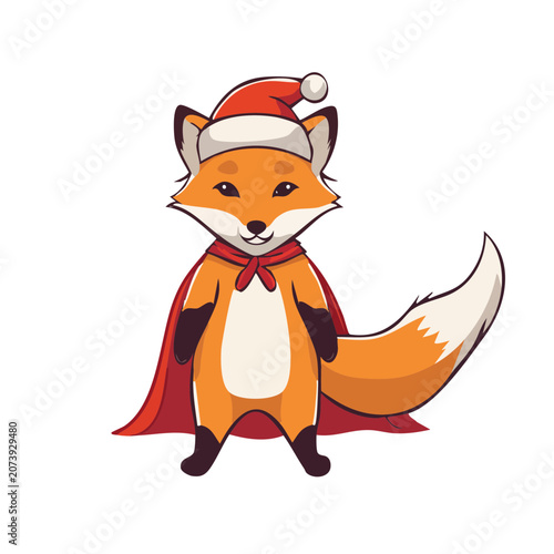 Vector fox illustration with hat and scarf