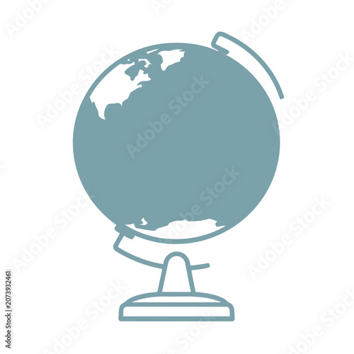 Flat vector illustration of a globe on a stand