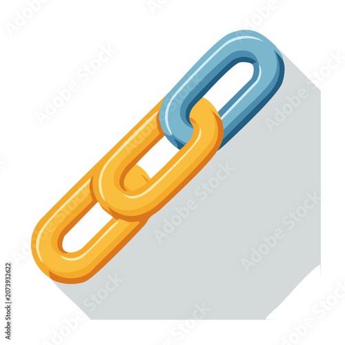 Orange and blue chain link vector illustration