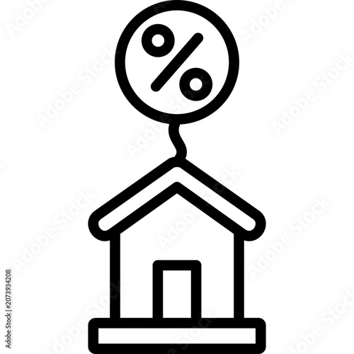 mortgage icon illustration design with outline