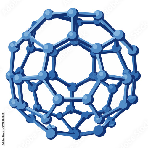Carbon atom molecular structure vector illustration