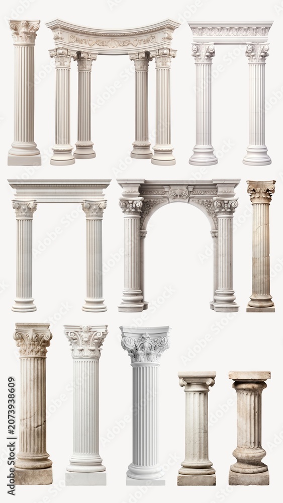 Naklejka premium Column architecture element set