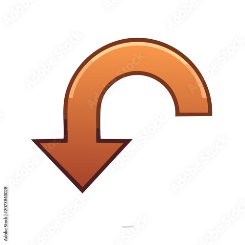 Orange downward arrow icon