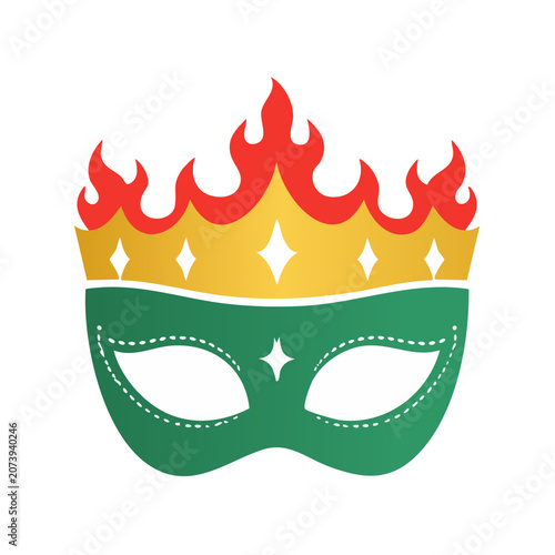 Carnival mask with flame crown illustration