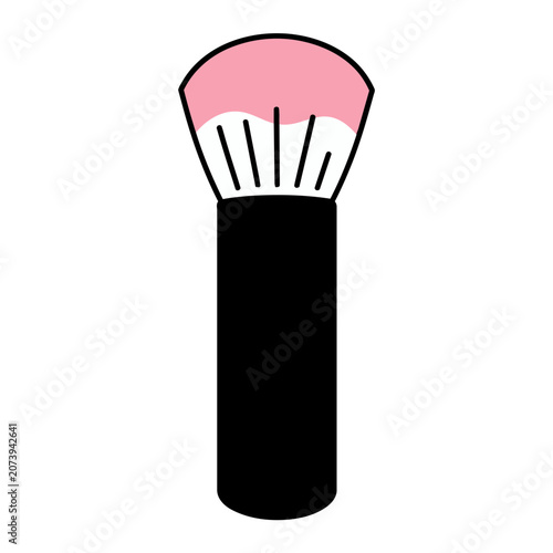 Pink and black makeup brush flat vector illustration