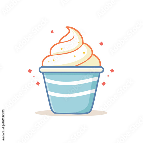 Flat vector illustration of ice cream cone