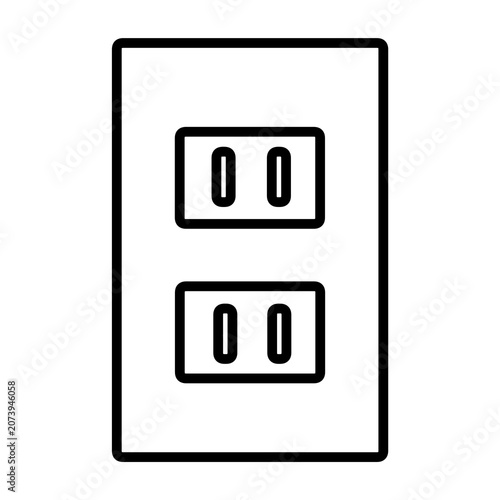 コンセントと電源プラグのシンプルなイラスト