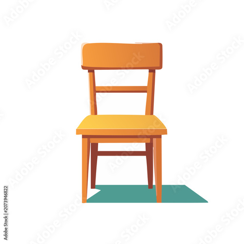 Flat illustration of a wooden chair