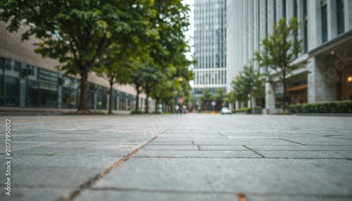 Urban pathway leading to modern architecture, perfect for business presentations and metropolitan lifestyle concepts