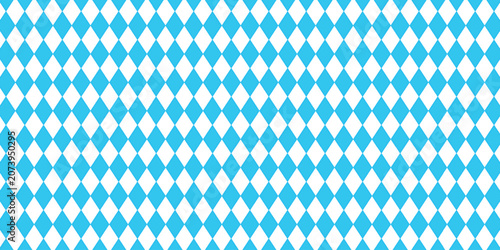 Bavarian Oktoberfest seamless pattern with blue and white rhombus Flag of Bavaria Oktoberfest blue checkered background Wallpaper Vector old diamonds background