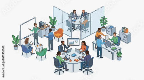 Принти на полотні Modern Office Team Collaboration Meeting.