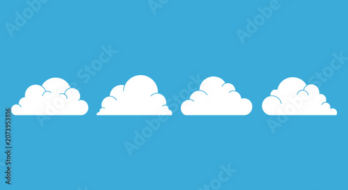 a group of white clouds in the blue sky.