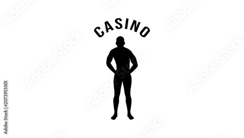 Obraz na plátně Loser in a casino, black isolated vector silhouette