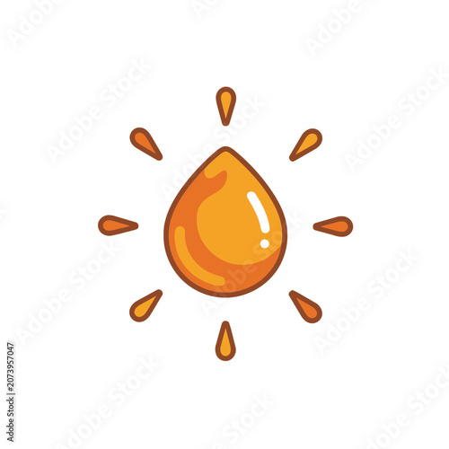 Flat sun icon with rays