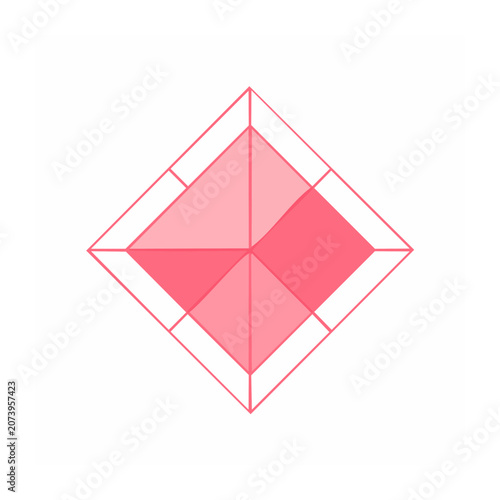 Pink and Red Geometric Diamond Pattern