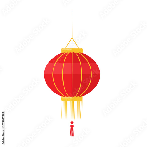 Red Chinese Lantern with Gold Trim and Tassel