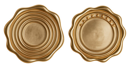 Set of decorative gold frames, two oval ornate borders PNG