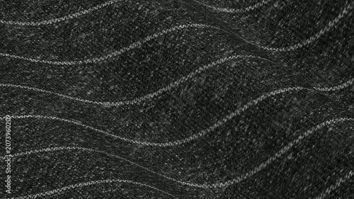 Premium Italian Dark Charcoal Gray Pinstripe Wool Fabric shimmering in corporate waves of executive stripe lines and rich business suit material