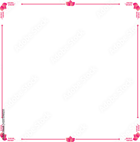 Luxury Golden Rectangle Corner Certificate Border Pattern Line Photo Frame Islamic Wedding Invitation