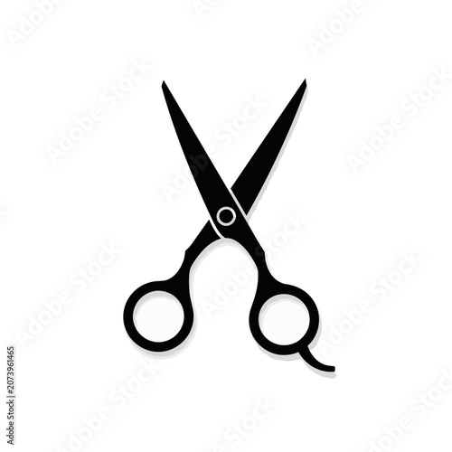 Black Scissors Flat Vector Icon