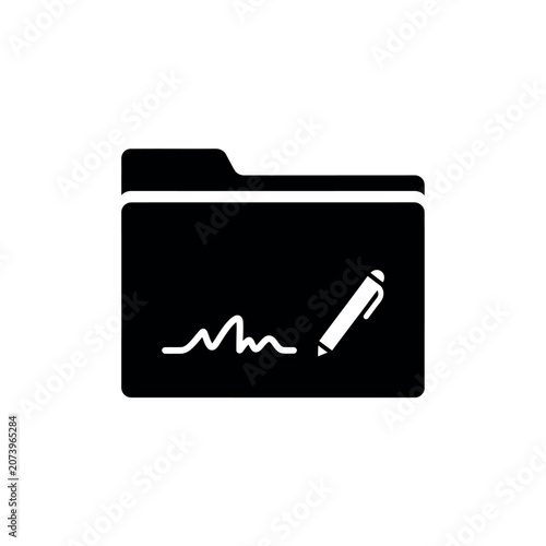 Line Drawing Heartbeat Pulse with Pen Icon in Flat Design Style
