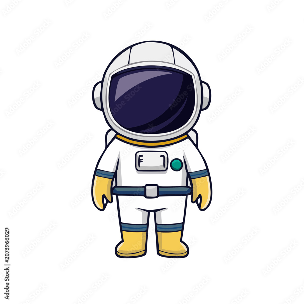 Fototapeta premium Cute flat astronaut illustration
