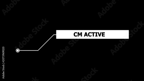 Animation of Callout, HUD UI elements on black color background. Animation of HUD elements with text 