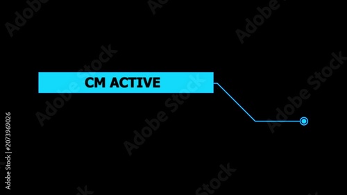 Animation of Callout, HUD UI elements on black color background. Animation of HUD elements with text 