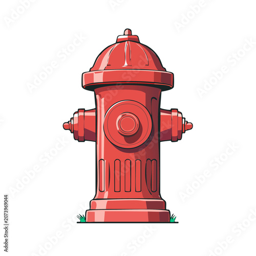 Red fire hydrant vector illustration