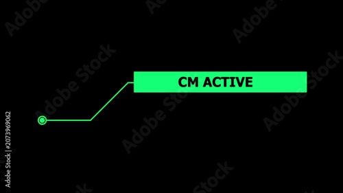 Animation of Callout, HUD UI elements on black color background. Animation of HUD elements with text 