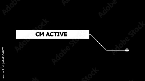 Animation of Callout, HUD UI elements on black color background. Animation of HUD elements with text 