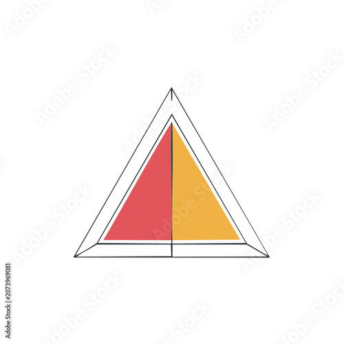 Split Color Triangle Vector Icon