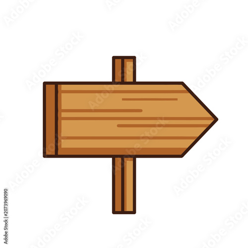 Wooden directional arrow signpost vector illustration