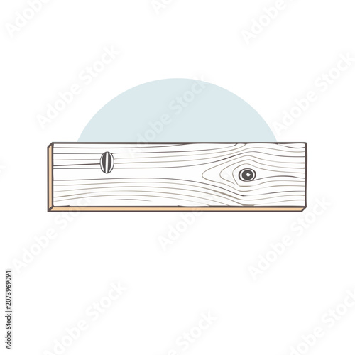 Wooden plank with grain and knot illustration