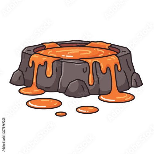 Cartoon Lava Pit with Molten Rock