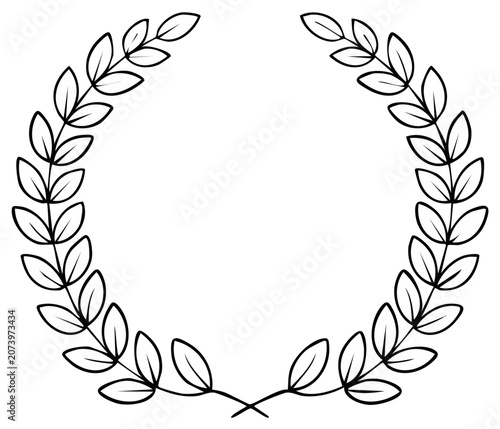 Elegant Laurel Wreath Vector Graphic Symbol of Victory and Achievement
