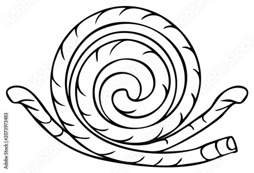 Coiled Rope Spiral Design - Nautical and Marine Elements for Graphics