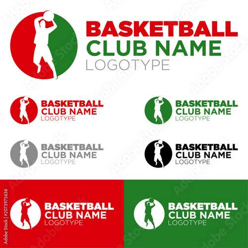Basketball Club Logo Vector, Player Silhouette Sport Emblem, Modern Professional Team Branding Identity