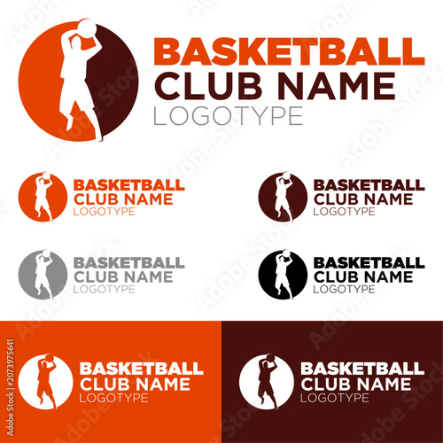 Basketball Club Logo Vector, Player Silhouette Sport Emblem, Modern Professional Team Branding Identity