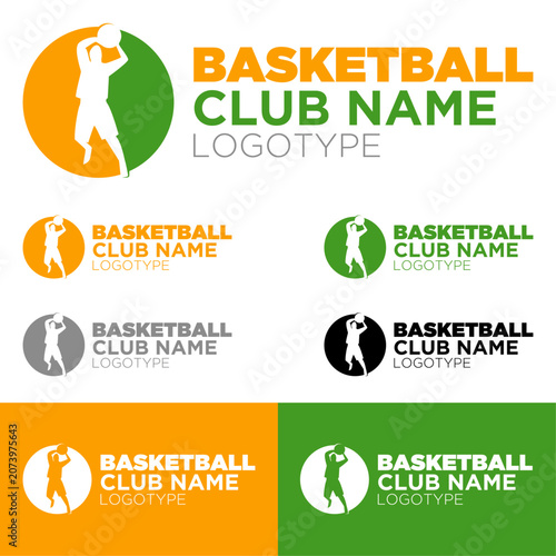 Basketball Club Logo Vector, Player Silhouette Sport Emblem, Modern Professional Team Branding Identity