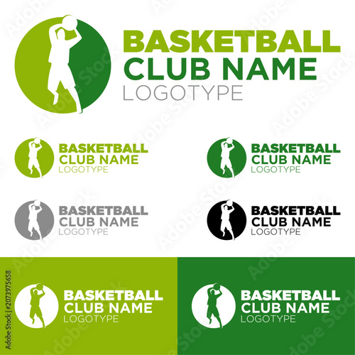 Basketball Club Logo Vector, Player Silhouette Sport Emblem, Modern Professional Team Branding Identity
