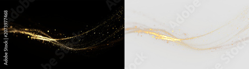 Obraz na płótnie Swirls of gold and silver create a flowing design on a transparent background fo
